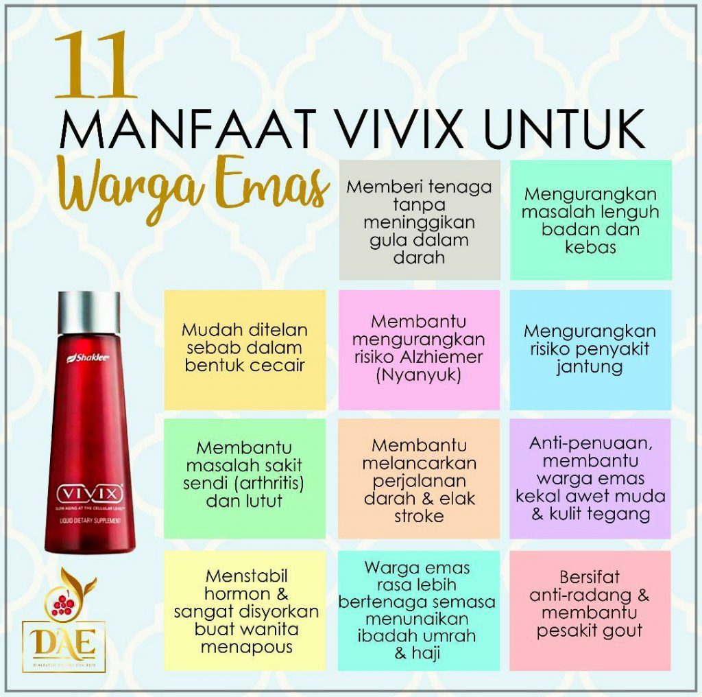 Kebaikan & Fungsi Vivix untuk Warga Emas Pintar Vitamin